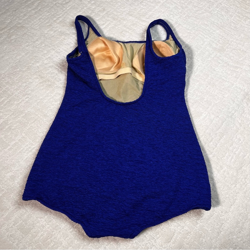Catalina blue textured one-piece swim dress 16 - Picture 6 of 10